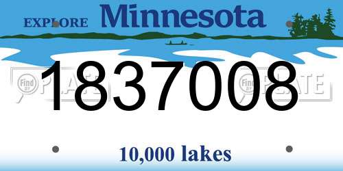 1837008 Minnesota License Plate