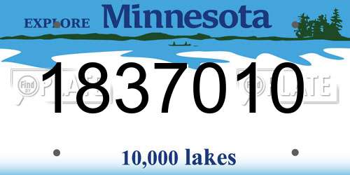 1837010 Minnesota License Plate