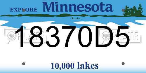 18370D5 Minnesota License Plate