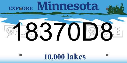18370D8 Minnesota License Plate