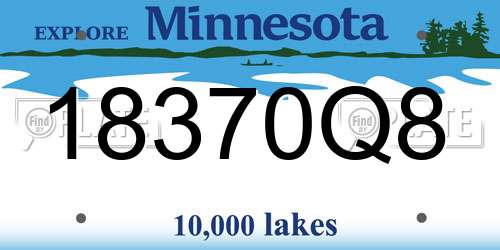 18370Q8 Minnesota License Plate