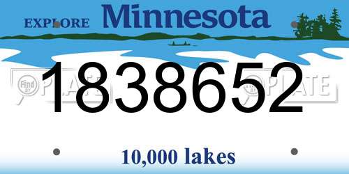 1838652 Minnesota License Plate