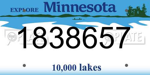 1838657 Minnesota License Plate