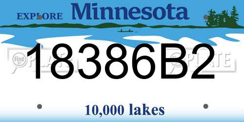 18386B2 Minnesota License Plate