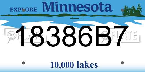 18386B7 Minnesota License Plate