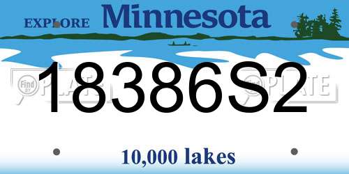 18386S2 Minnesota License Plate