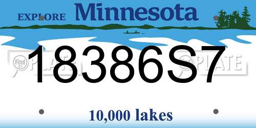 18386S7 Minnesota License Plate
