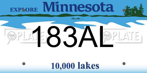 183AL Minnesota License Plate