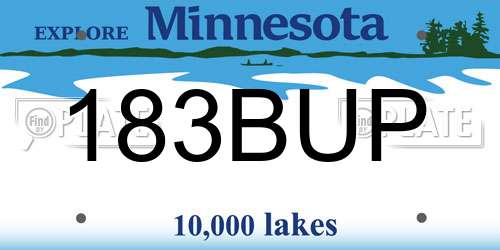 183BUP Minnesota License Plate