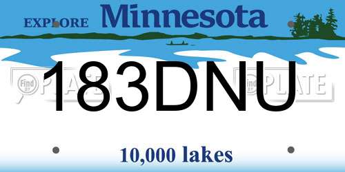 183DNU Minnesota License Plate