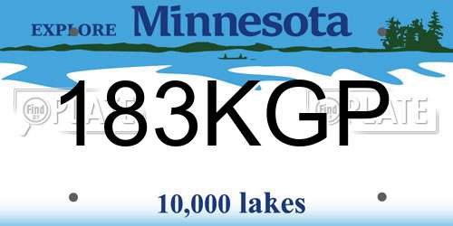 183KGP Minnesota License Plate