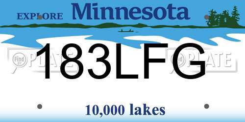 183LFG Minnesota License Plate