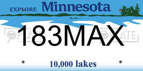 183MAX Minnesota License Plate