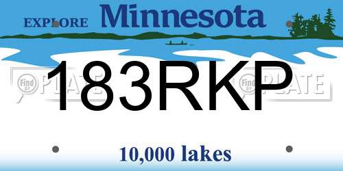 183RKP Minnesota License Plate