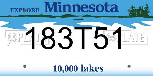 183T51 Minnesota License Plate