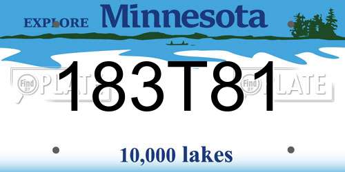 183T81 Minnesota License Plate