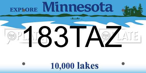 183TAZ Minnesota License Plate