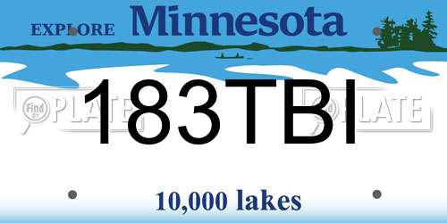 183TBI Minnesota License Plate