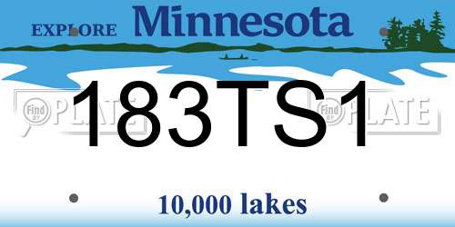 183TS1 Minnesota License Plate