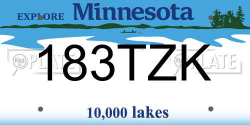 183TZK Minnesota License Plate