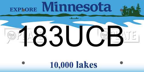183UCB Minnesota License Plate