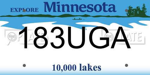183UGA Minnesota License Plate