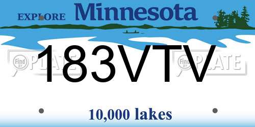 183VTV Minnesota License Plate