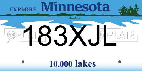 183XJL Minnesota License Plate