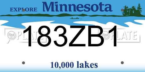 183ZB1 Minnesota License Plate