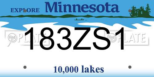 183ZS1 Minnesota License Plate