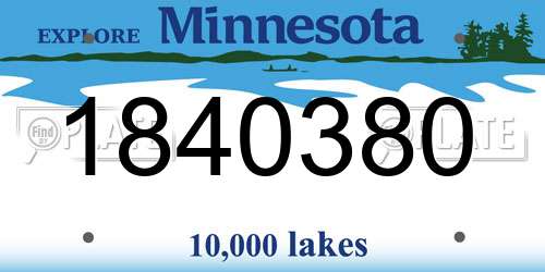 1840380 Minnesota License Plate