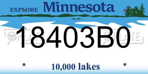18403B0 Minnesota License Plate