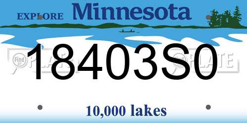 18403S0 Minnesota License Plate