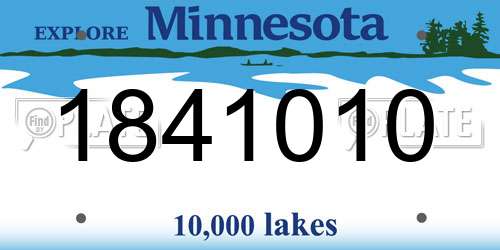 1841010 Minnesota License Plate