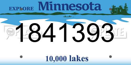 1841393 Minnesota License Plate