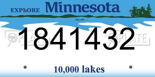 1841432 Minnesota License Plate