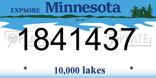 1841437 Minnesota License Plate
