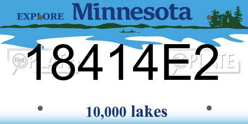 18414E2 Minnesota License Plate