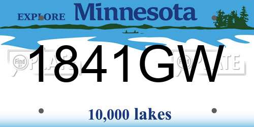 1841GW Minnesota License Plate