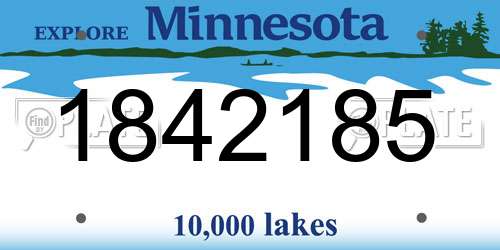 1842185 Minnesota License Plate