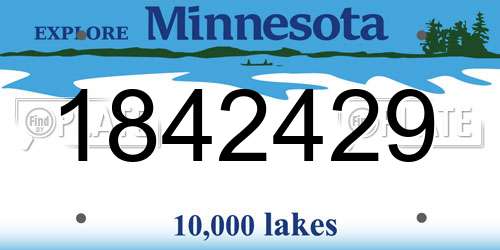 1842429 Minnesota License Plate