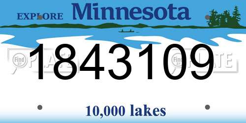 1843109 Minnesota License Plate