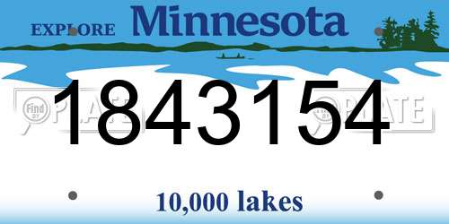 1843154 Minnesota License Plate