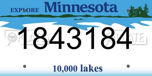 1843184 Minnesota License Plate