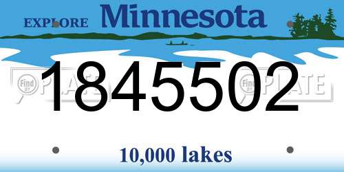 1845502 Minnesota License Plate