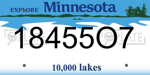 18455O7 Minnesota License Plate