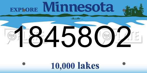 18458O2 Minnesota License Plate