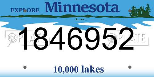 1846952 Minnesota License Plate