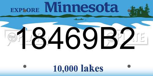18469B2 Minnesota License Plate