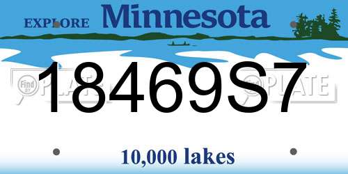 18469S7 Minnesota License Plate
